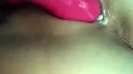 blonde teen 18+ plays with rose vibrator on big ass