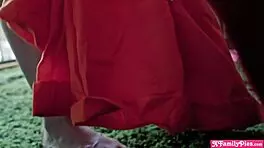 Scared Teen Stepsisters Pranked by Stepbro with Big Cock During Halloween