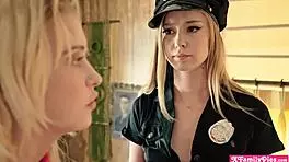 Scared Teen Stepsisters Pranked by Stepbro with Big Cock During Halloween