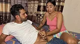 Petite teen adori sucks cock before getting fucked by hanif.