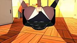 female boss trains employee in 3d hentai style