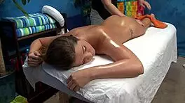 hd massage porn with a teen 18+ oiled up for a steamy blowjob. damn, that masseuse works magic!