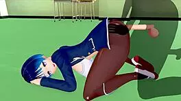 the female classmate was in heat in the corridor so i had to help him solve the problem 3d hentai 65