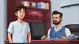 What happens in summertime saga 74 with brunette hentai?