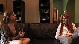 hot horny best lesbians lesbosex session with redhead teen 18+ and girlfriend 😘