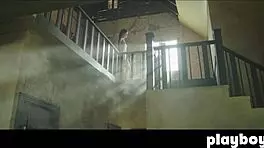 perfect brunette exposes boobs outdoor