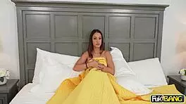 laya rae pulls her stepbros cock for deepthroat