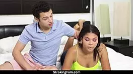 Petite Ebony Teen Michelle Anderson Helps Pass With Hardcore