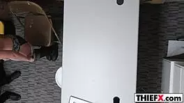 Sultry cutie gets punished by burglar