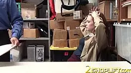 ella, the redhead teen, asks if the officer is drilling her cunt in doggystyle?