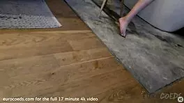 18yo tasha shaves her pussy and masturbates with a mustache in shower