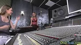 Adorable Teen Licks Strapon In Lesbian Oral Play