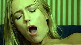 Blonde with Big Natural Tits Masturbates to Orgasm, Fingering Close-Up.