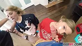 Hey, these hot friends are getting some dick for christmas, it's bisexual fun