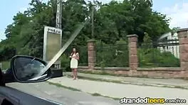 Stranded teen Elisabeth gets cumshot from milf in high definition