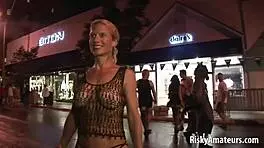 Naked Sexy Amateurs Teasing and Playing on Public Street