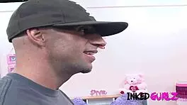 Petite tattooed blonde gets banged.