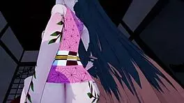 nezuko and daki have intense sex in pov