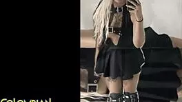 colombian goth latina gets cum facial on casting couch