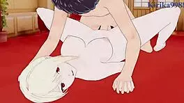 Alice Nakiri and Rindo Kobayashi in Food Wars hentai scene.