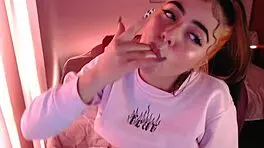 Wow, egirl drools and spits all over during ahegao blowjob!