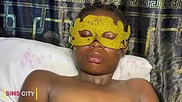 Female Ejaculation with Huge Dildo Stretching My Wet Ebony Pussy