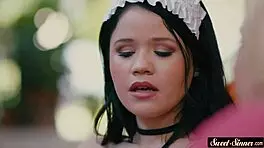 petite teen drilled hard in taboo threesome fantasy!