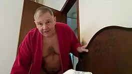 old man licks keke's shaved pussy and ass