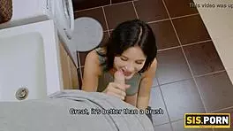 sisporn confrontation in bath leads to quick fuck with stepsis doggystyle.