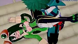 Tsuyu Asui And Mt Lady Fuck Izuku Midoriya In Intense Hentai Sex!