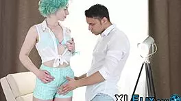 Emo Teen Takes Monster Cock In Her Butt And Mouth For Cum