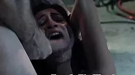 restrained teen 18+ bent over for rough spooning and a messy facial finish