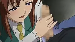 Touching waitress's ass behind the bar, she sucks me off in hentai