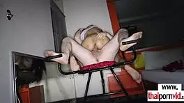 amateur thai teen 18+ masseur fucks client in uniform, sucking tits during massage.