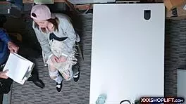 Teenie shoplifter feels hidden cam spying during fucking with security. Petite brunette amateurs in reality shop release.