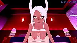 I watch Toru Hagakure and Rumi Usagiyama Mirko have intens sex in this POV hentai, with big tit and creampie