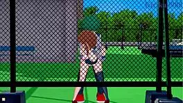 Ochako Uraraka and Izuku Midoriya in intense scene - My Hero Academia hentai