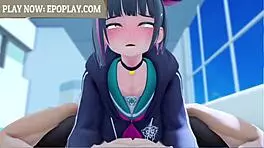 Kyouyama Kazusa From Blue Archive Gives Sexy Anime Blowjob In Hentai
