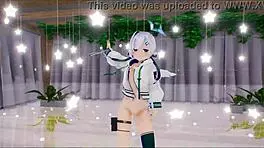 Amane Kanata Undresses Suggestively