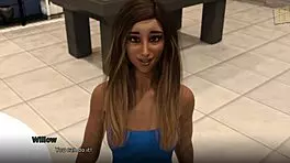 Three Girls Try To Knock John Off His Feet In Homemade Anime Fun