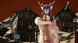 Deer-girl Freyja explores the Viking village in 3D hentai