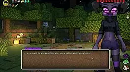 Hornycraft parody hentai game ep 45 contrasts femdom with huge cum on face.