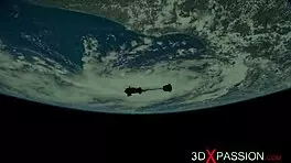 Earth Orbit Sci-Fi Android Plays with Hot Young Blonde