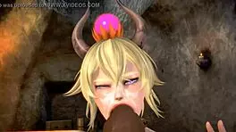 Beautiful Japanese Princess Bowser In 3D Hentai Masturbation, Reaching Horny Orgasm And Squirting.
