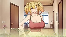Summer clover harem hentai game ep 3 blonde nun have an orgasm while doing a rough blowjob