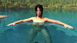 Yo, crazy step-sister, why swim naked in the forest? Got caught!