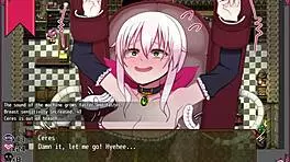 in the hentai game ceres and the contract guild the massage chair makes the petite witch cry with pleasure
