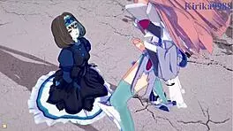 garie and maria in symphogear hentai cartoon