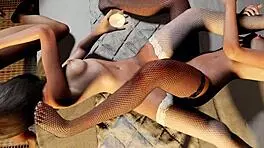 Two bitches crave monster cocks in 3d hentai.