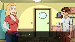 Morty's sister squirts in shower hentai game parody